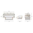 Pemberly Row 2-Piece Teak & Aluminum Outdoor Sofa & Table Patio Set in Sand Dune