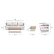 Pemberly Row 2-Piece Teak and Aluminum Outdoor Sofa and Table Patio Set in Gray