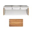 Pemberly Row 2-Piece Teak and Aluminum Outdoor Sofa and Table Patio Set in Gray