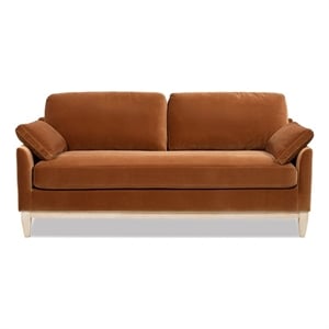 Pemberly Row 75.5&quot Farmhouse Sofa in Burnt Orange Performance Velvet
