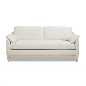 Pemberly Row 75.5&quot Farmhouse Living Room Sofa in Flax White Linen
