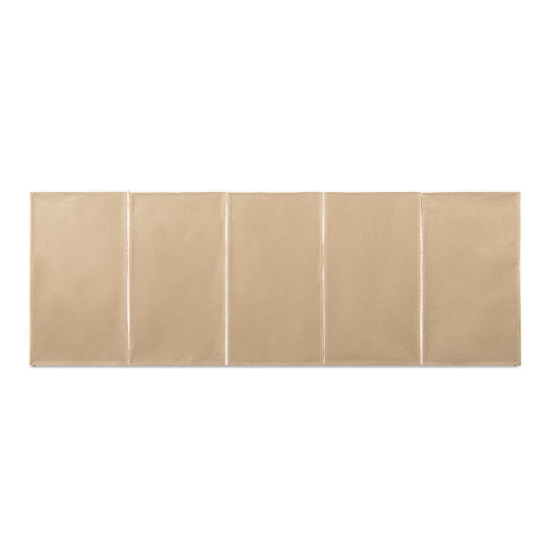 Pemberly Row Extended Headboard Cane Platform Bed in Antique White