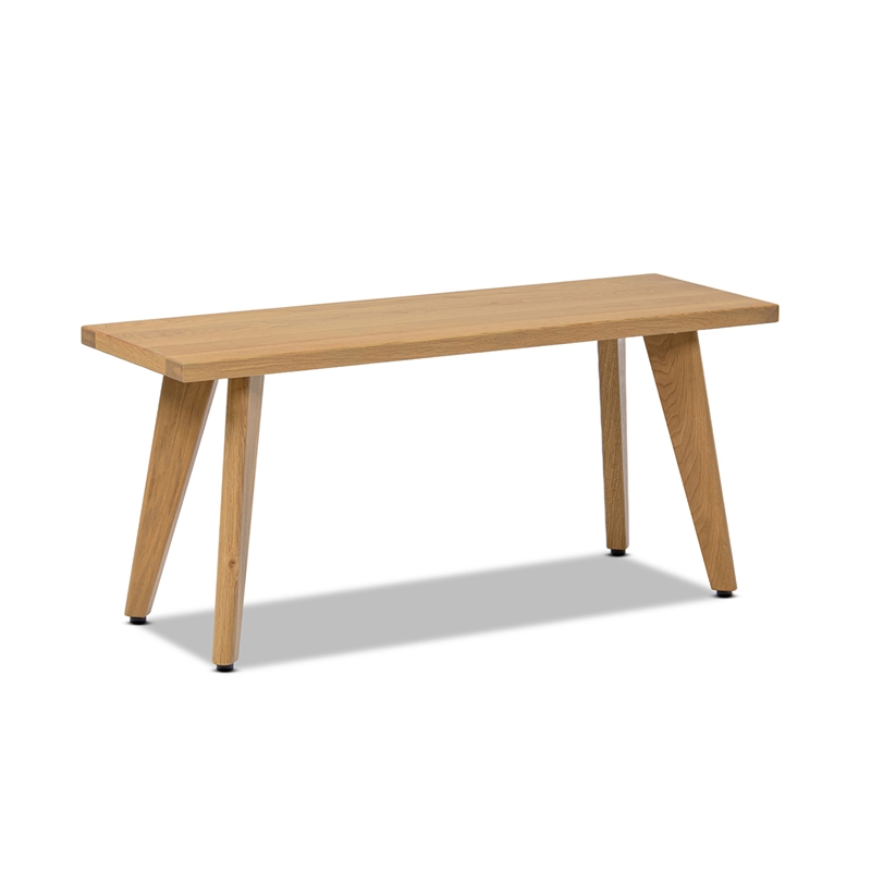 Pemberly Row Solid Oak 7-Piece Extendable Dining Set in Natural Brown