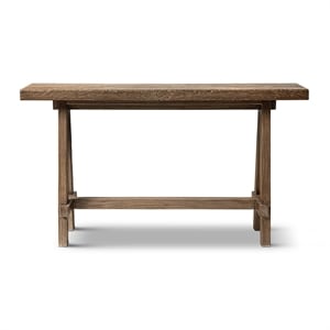 Pemberly Row 60&quot Reclaimed Elm Trestle Console Table in Medium-Dark Brown