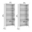 Pemberly Row Contemporary 4 Shelf Bookcase Set of 2 in Engineered Wood