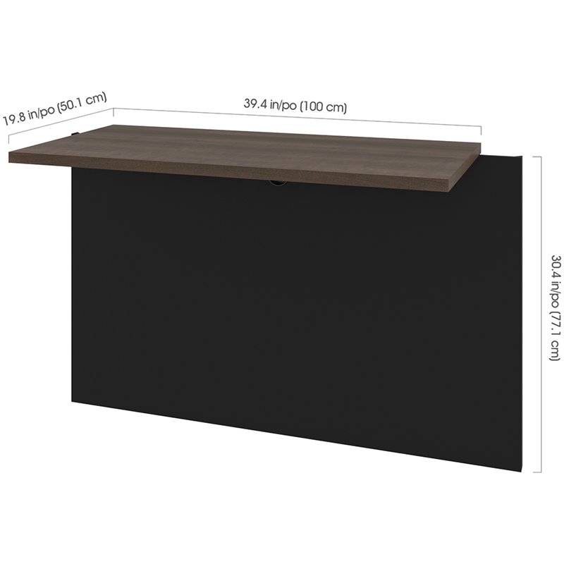 Pemberly Row Desk Bridge With Melamine Finish in Antigua and Black
