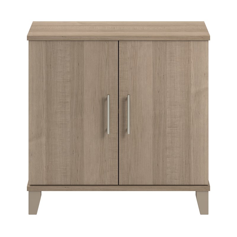 Pemberly Row Contemporary Small Storage Cabinet with Doors in Ash Gray