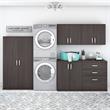 Pemberly Row 5 Piece Modular Laundry Room Storage Set in Storm Gray