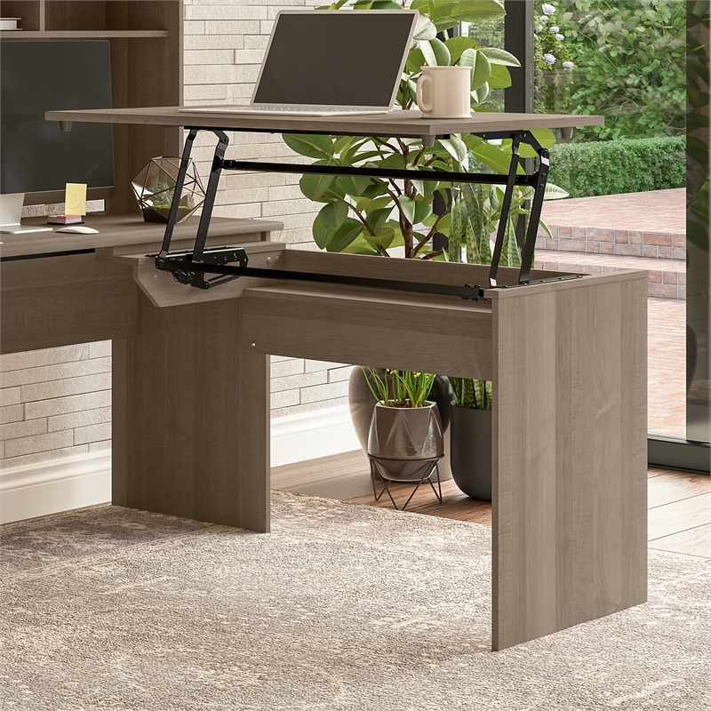 Pemberly Row 47W x 23D x 30H 3 Position Sit to Stand Desk Return in Ash Gray