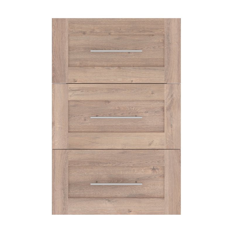 Pemberly Row 3 Drawer Set for 25W Closet Organizer in Rustic Brown