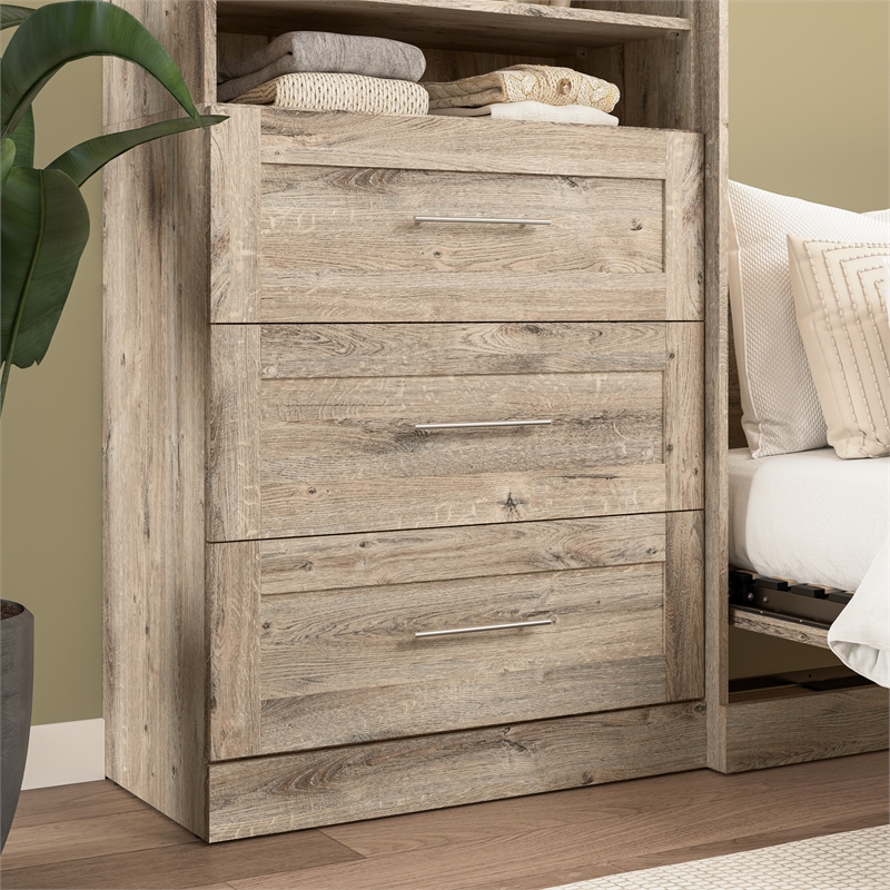 Pemberly Row 3 Drawer Set for 36W Closet Organizer in Rustic Brown