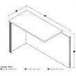 Pemberly Row Desk Return With Wire Management in Bark Gray and Slate
