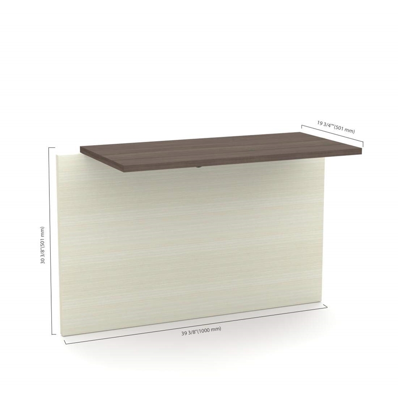 Pemberly Row 39.4W x 19.8D x 30.4H Return Bridge in White Chocolate and Antigua