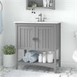 Pemberly Row 32W Wall Mounted Bathroom Vanity Cabinet in Cape Cod Gray