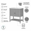 Pemberly Row 32W Wall Mounted Bathroom Vanity Cabinet in Cape Cod Gray
