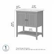 Pemberly Row 32W Wall Mounted Bathroom Vanity Cabinet in Cape Cod Gray