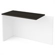 Pemberly Row 40 Inch Return Table With Wire Management in White and Deep Gray
