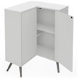 Pemberly Row Corner Storage Cabinet for Home Organization in White