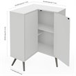 Pemberly Row Corner Storage Cabinet for Home Organization in White