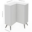 Pemberly Row Corner Storage Cabinet for Home Organization in White