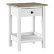 Pemberly Row Farmhouse Nightstand With Drawer and Fixed Shelf