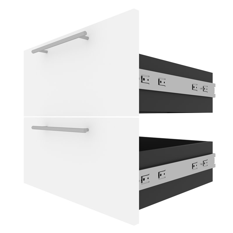 Pemberly Row 20 Inch 2 Drawer Set for Narrow Shelving Unit - White & Walnut Gray
