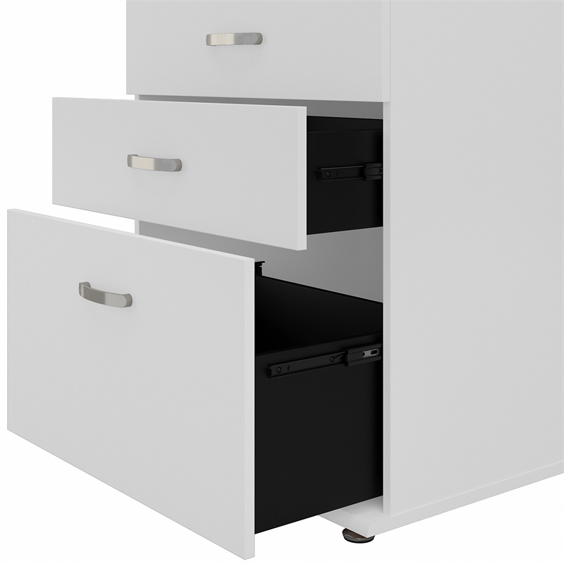 Pemberly Row 108W 6Pc Modular Storage Set With Floor & Wall Cabinets in White