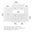 Pemberly Row 108W 6Pc Modular Storage Set With Floor & Wall Cabinets in White