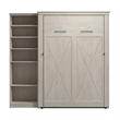 Pemberly Row 88W Full Murphy Bed With Closet Organizer and X Pattern Accents
