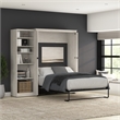 Pemberly Row 88W Full Murphy Bed With Closet Organizer and X Pattern Accents