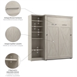 Pemberly Row 88W Full Murphy Bed With Closet Organizer and X Pattern Accents