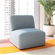 Pemberly Row Modular Armless Lounge Chair With Coil Spring Seat in Mist Fabric