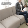 Pemberly Row Modular Armless Lounge Chair With Coil Spring Seat in Oat Fabric