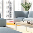 Pemberly Row Modular Corner Lounge Chair With Coil Spring Seat in Mist Fabric