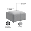 Pemberly Row Modular Lounge Ottoman With Coil Spring Seat in Fog Fabric