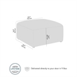 Pemberly Row Modular Lounge Ottoman With Coil Spring Seat in Fog Fabric