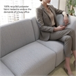 Pemberly Row Modular 3 Seater Sectional Lounge Sofa in Fog Fabric