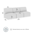 Pemberly Row Modular 3 Seater Sectional Lounge Sofa in Fog Fabric