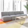 Pemberly Row Modular 4 Seater Sectional Lounge Sofa in Fog Fabric