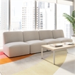 Pemberly Row Modular 4 Seater Sectional Lounge Sofa in Oat Fabric
