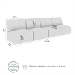 Pemberly Row Modular 4 Seater Sectional Lounge Sofa in Oat Fabric