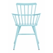 Pemberly Row Metal Outdoor Arm Chairs in Baby Blue (Set of 2)