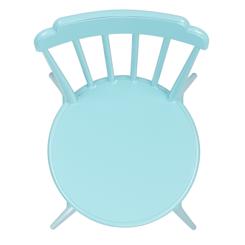 Pemberly Row Stackable Metal Outdoor Side Chairs in Baby Blue (Set of 2)