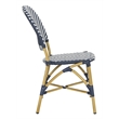 Pemberly Row Wicker / Rattan Side Chairs in Navy and White (Set of 2)