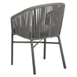 Pemberly Row Stackable Rattan Chairs in Gray Rope/Gray Cushion (Set of 2)