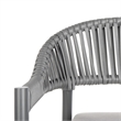 Pemberly Row Stackable Rattan Rope Chairs in Gray Rope/Gray Cushion (Set of 2)