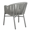 Pemberly Row Stackable Rattan Rope Chairs in Gray Rope/Gray Cushion (Set of 2)