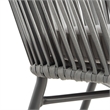 Pemberly Row Stackable Rattan Rope Chairs in Gray Rope/Gray Cushion (Set of 2)
