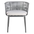 Pemberly Row Rattan/Polyester Rope Chairs in Gray Rope/Gray Cushion (Set of 2)
