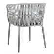 Pemberly Row Rattan/Polyester Rope Chairs in Gray Rope/Gray Cushion (Set of 2)